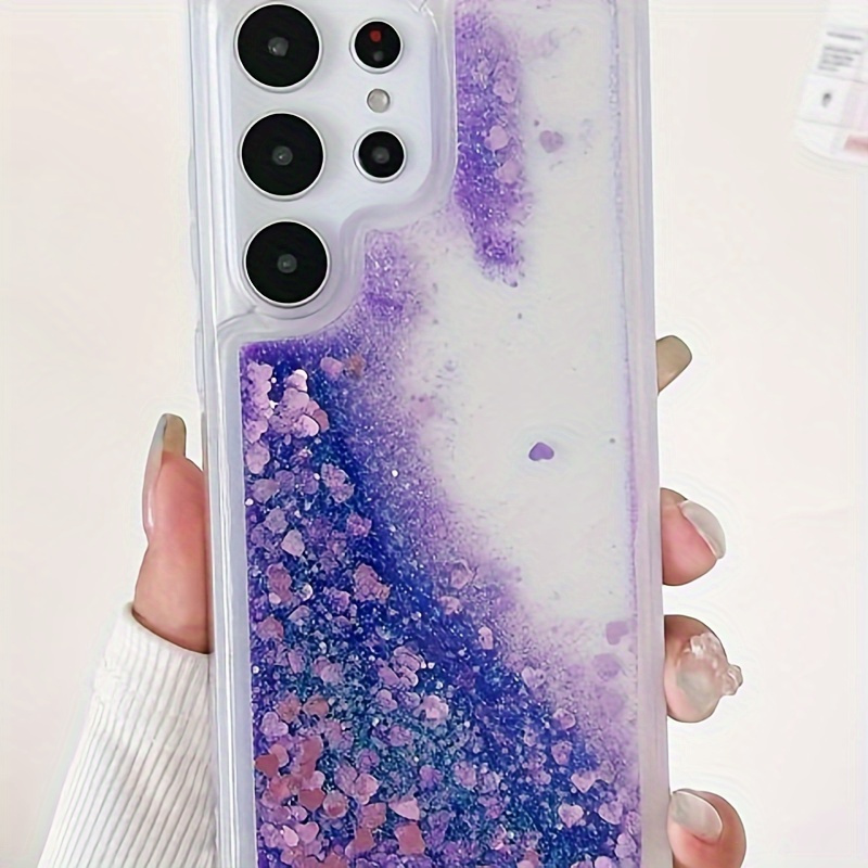 TEMU Shiny Sequin Quicksand Mobile Phone Case Ultra-thin, Shockproof, Durable Gift For Yourself, , Girlfriend Suitable For Sumsang Galaxy