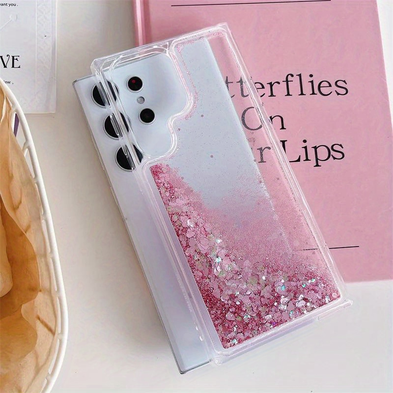 TEMU Shiny Sequin Quicksand Mobile Phone Case Ultra-thin, Shockproof, Durable Gift For Yourself, , Girlfriend Suitable For Sumsang Galaxy