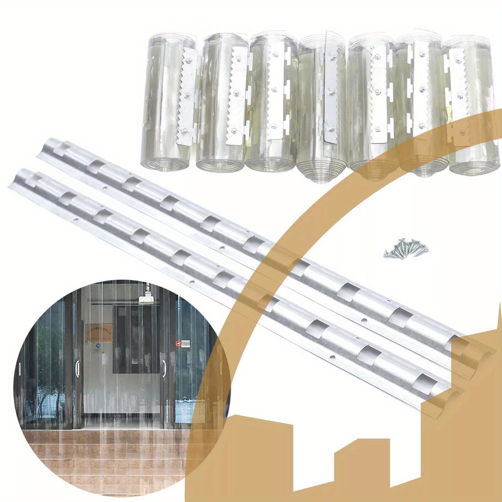 Image of 7pcs 2m Pvc Strip Blinds - Industrial Horse And Cow Stable Curtains For Protection And Ventilation