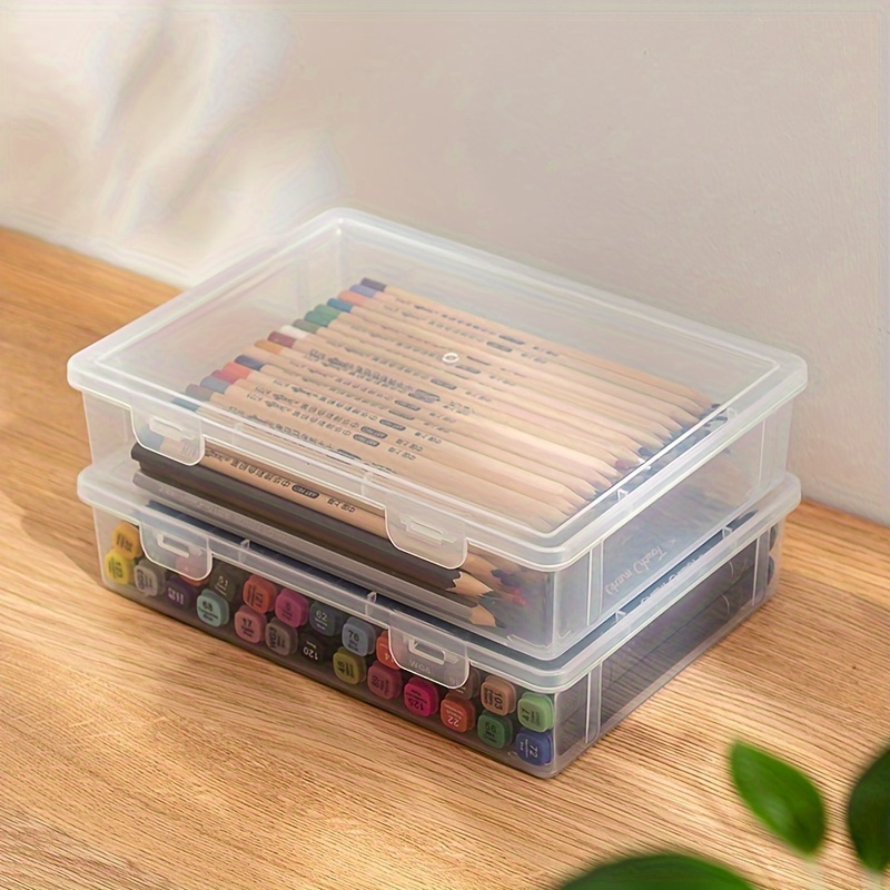 

Extra-large Clear Pencil Case - Plastic Organizer For Sketching, Markers & Colored Pencils - Multi-compartment Storage For Art Supplies & Home , Pencil Pouch