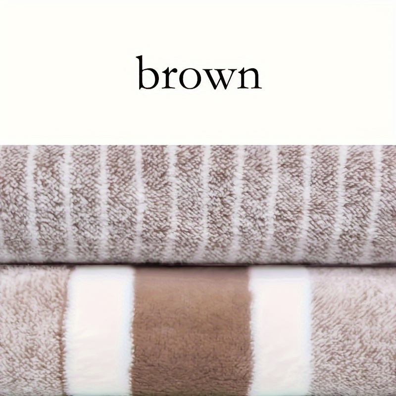 Super Absorbent Quick-Dry Striped Towel, 100% Polyester, Contemporary Style, Oblong Shape, Machine & Hand Washable for Home, Hotel, and Spa Use - Modern Bathroom Essentials