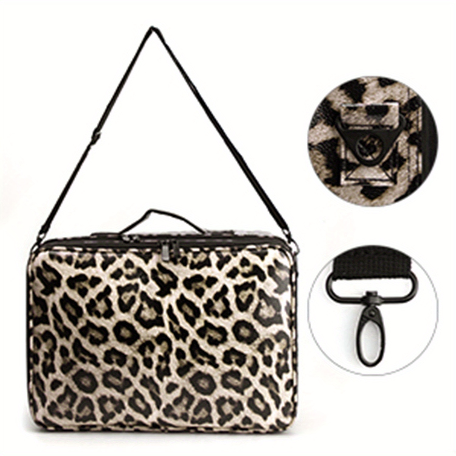 

Extra Large Cosmetic Bag Vanity Case Makeup Storage Bag And Organizer Leopard Print Model With Mirror Size S Mini