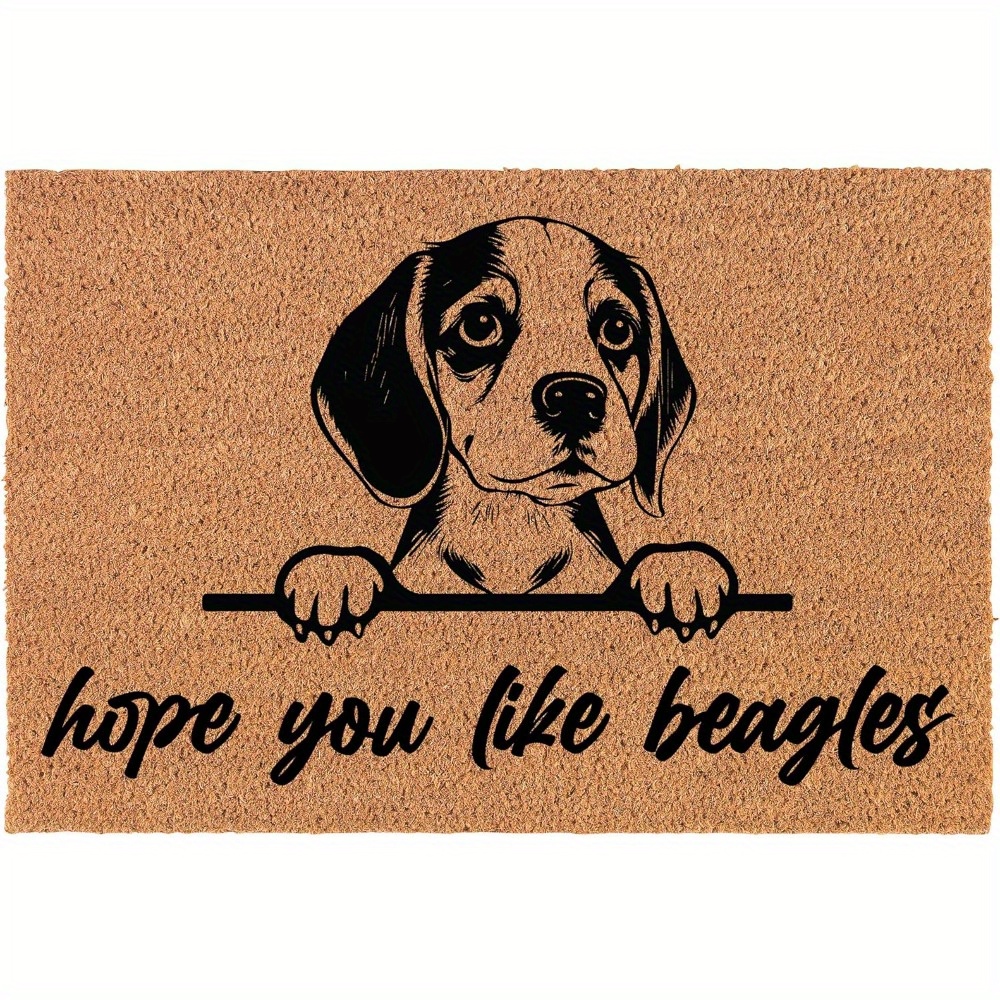 

Peeking Beagle Pattern Entrance Welcome Doormat Bathroom No Mat Gift (30" X 18")