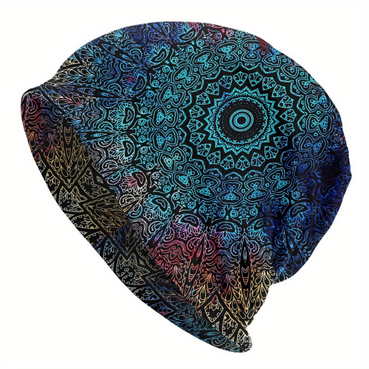 

Bohemian Men's Beanie - Biihudu Knit Hat, Polyester And Elastane Comfort Skull Cap