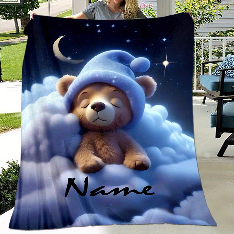 

Personalized Name Bear Blanket - , & For , Bed, | For & | Flannel