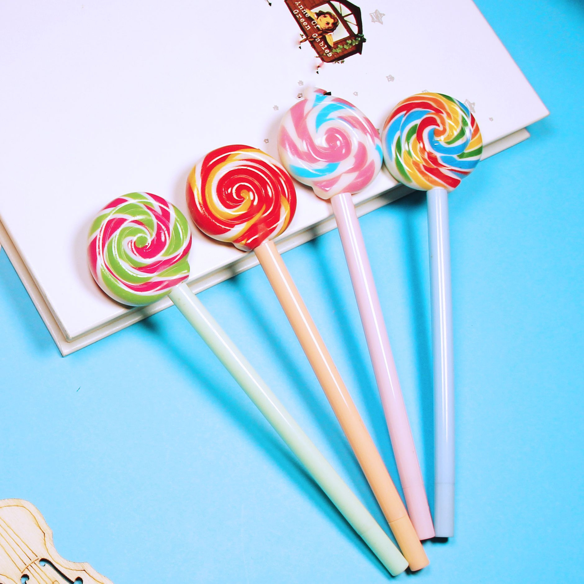 TEMU 4pcs Lollipop-shaped Fine Point Pens - Ultra-lightweight, Durable Plastic Construction, Perfect For Use, Smooth Writing Experience, And Long-