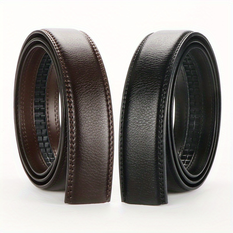 

Ceinture en cuir pour homme, , lot de 2, boucle, convient aux boucles automatiques, cuir de vache de deuxième couche - Noir et marron