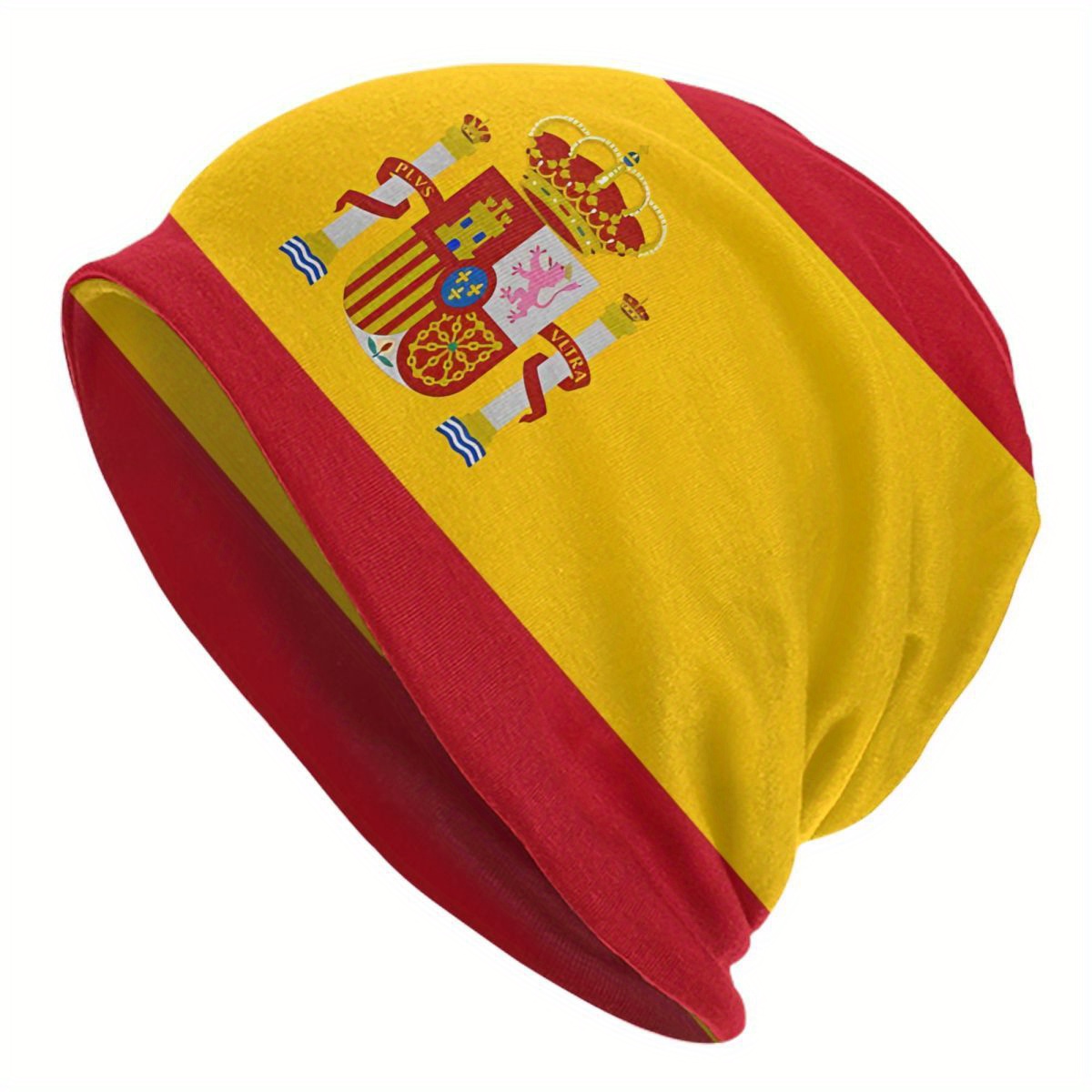 TEMU Flag Pattern Brimless Beanie Street Style Men's Skull Cap Athletic Polyester Fiber Hat 2d Print Design