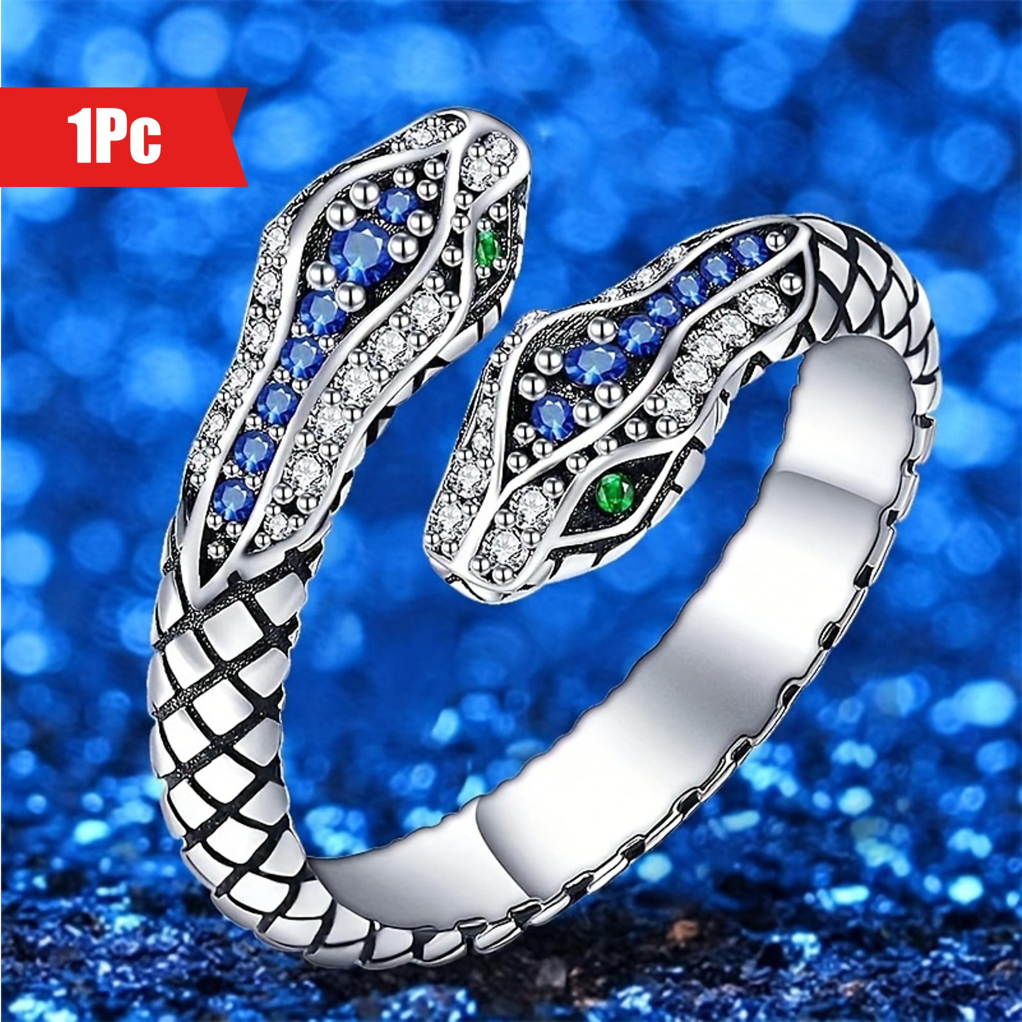 

1pc New Snake Ring Creative Adjustable Ring, Classic Fashion Popular Daily Accessories