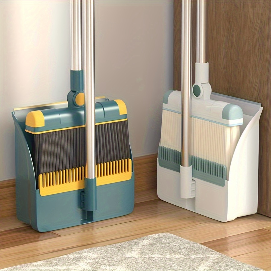 

1set Thickened Rotatable Foldable Broom Dustpan Set - Strong & Stainless Steel Rod, Supplies For Indoor, Home, Office, And Outdoor Use