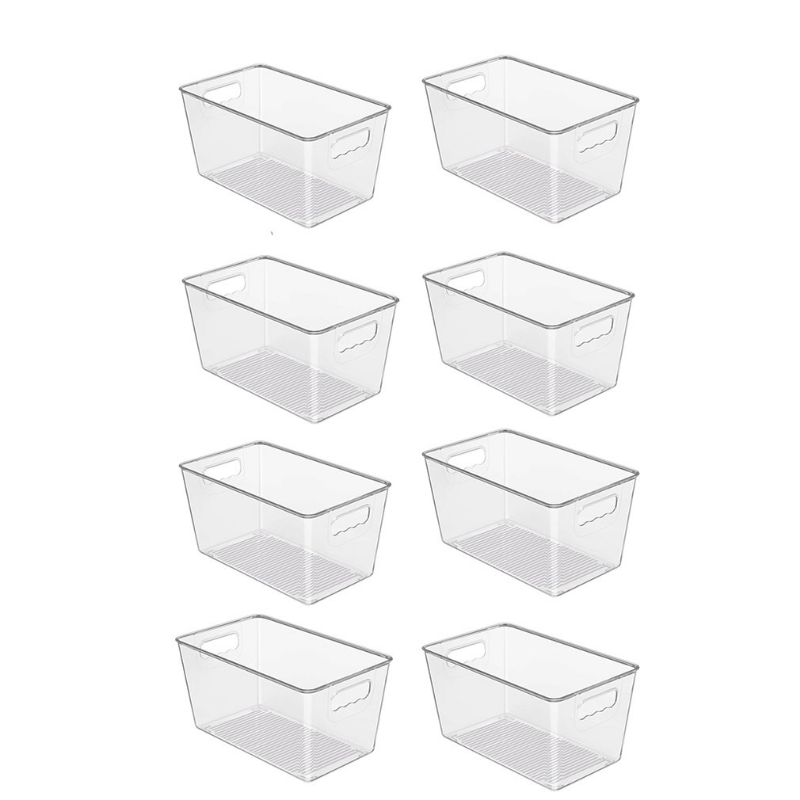 

Pack Of 8 Transparent Stackable Storage Boxes With Lids Transparent Stackable Storage Boxes With Lids Transparent Plastic Storage Boxes