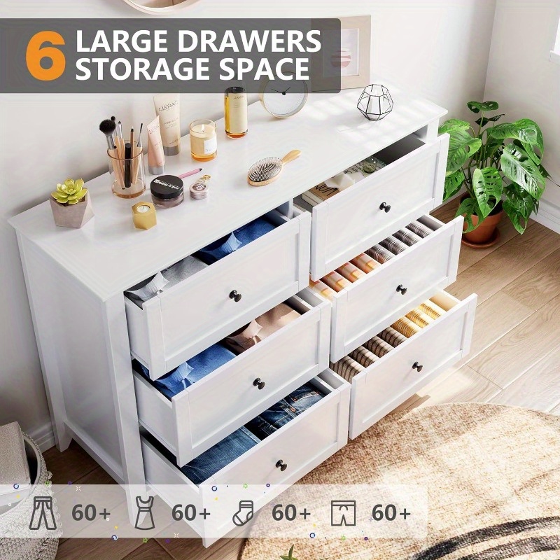 deep drawer dresser Oakham 6-Drawer Dresser, Deep Greige