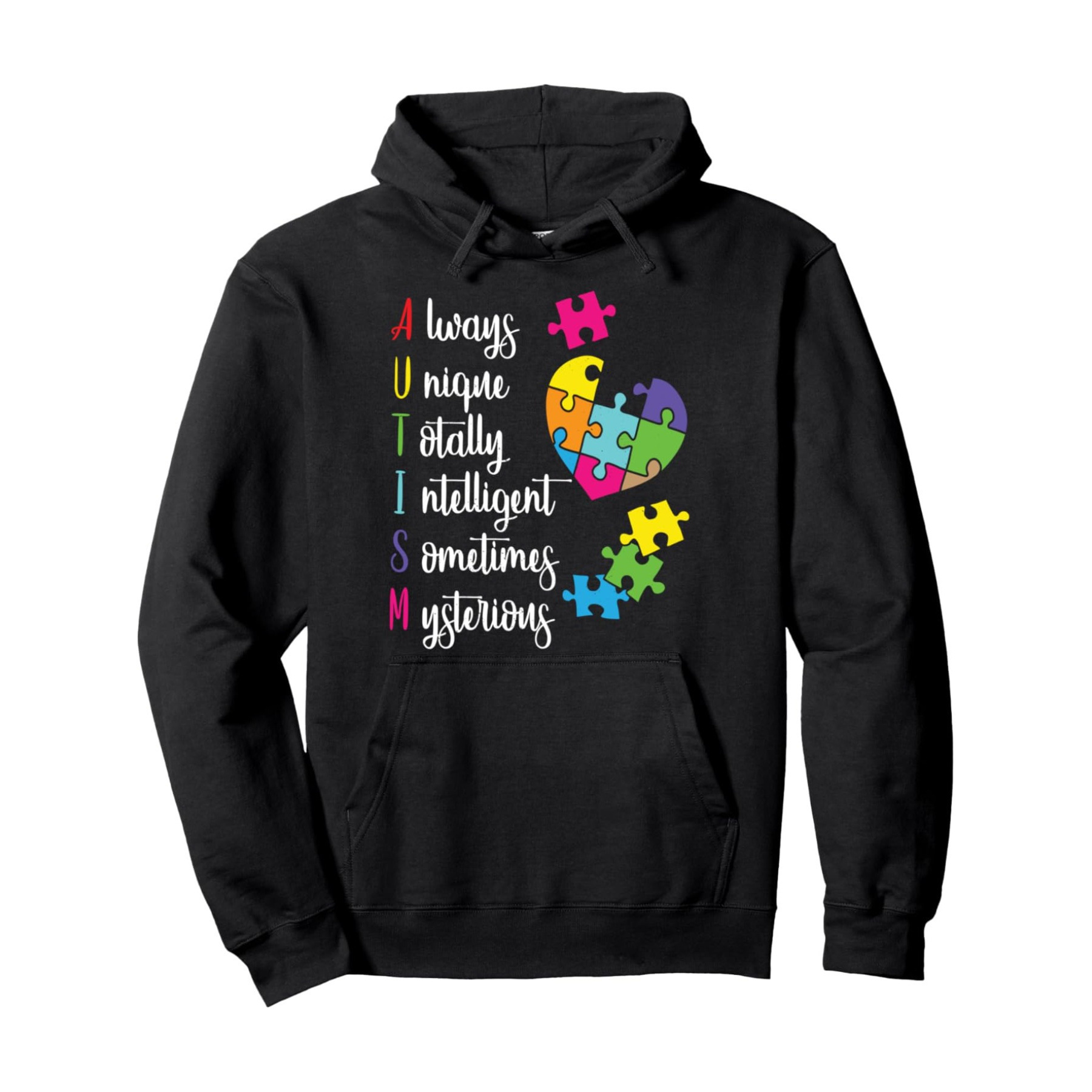 

Colorful Autism Awareness Gift Design, Pullover, Crew Neck Sweater Suitable Of Asd, Super Soft, Breathable, Leisure Hooded Sweater, , Casual Outing