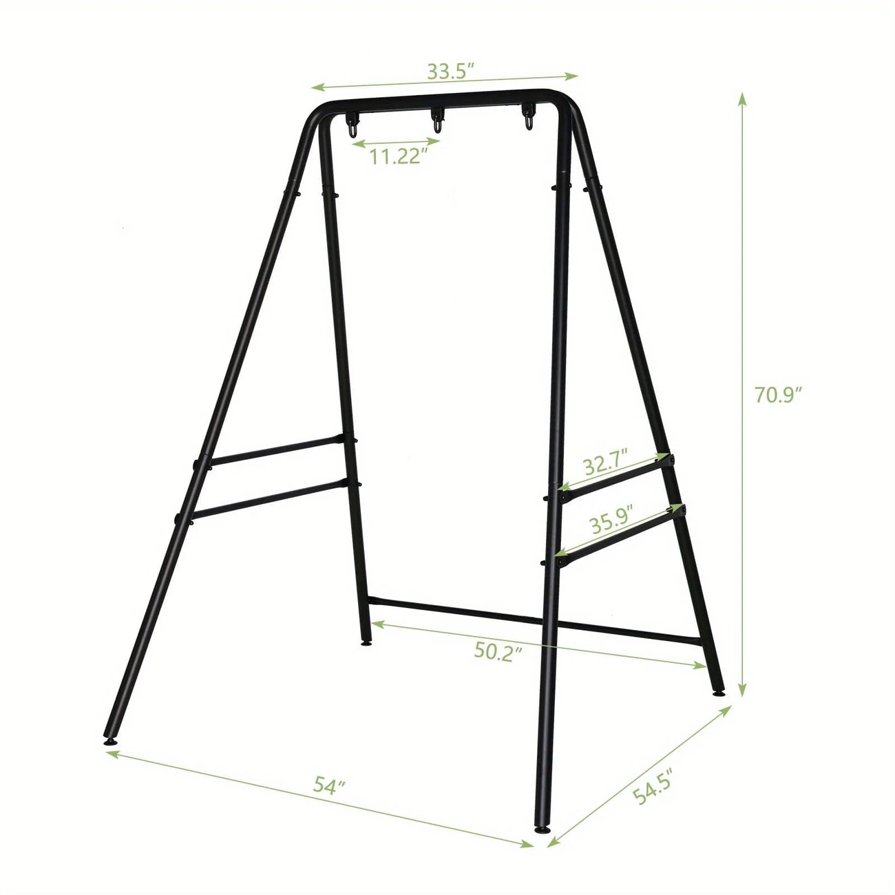 metal hammock chair stand heavy duty hanging chair stand porch swing frame black for outdoor indoor details 3