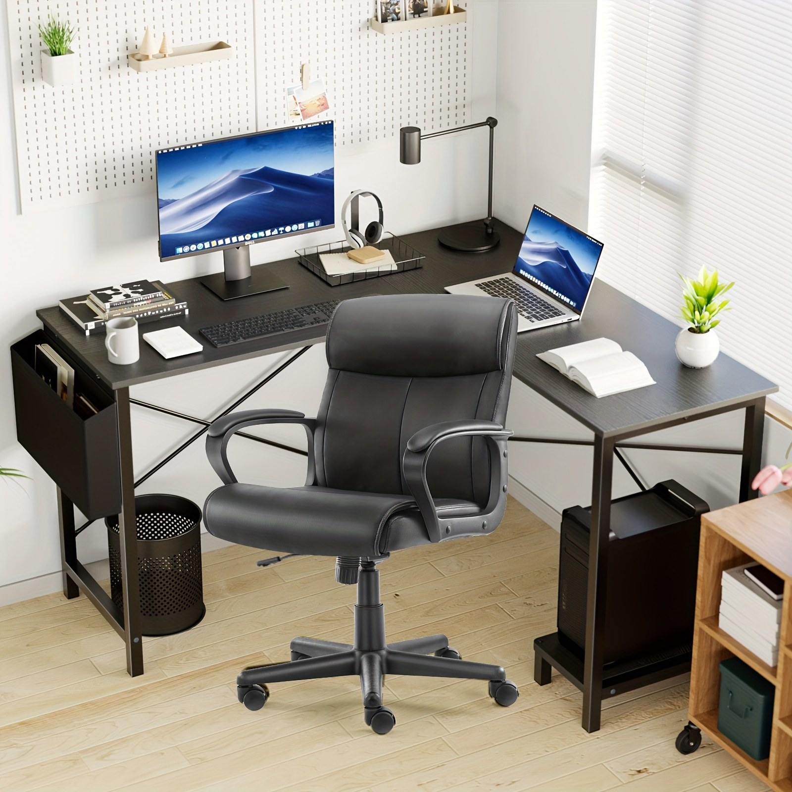 

1 Pcs Ergonomic Office Chair, Separately; 1 Pcs Home Office Desk With Shelf, Separately; Individually And In Combination,