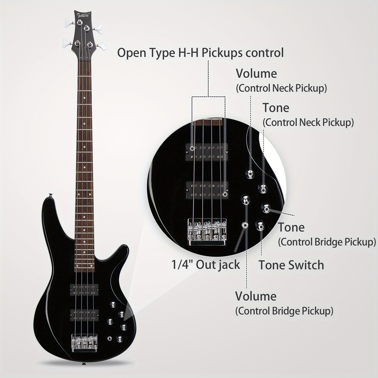 44 Inch GIB 4 String H-H Pickup Laurel Wood Fingerboard Electric... product image 8