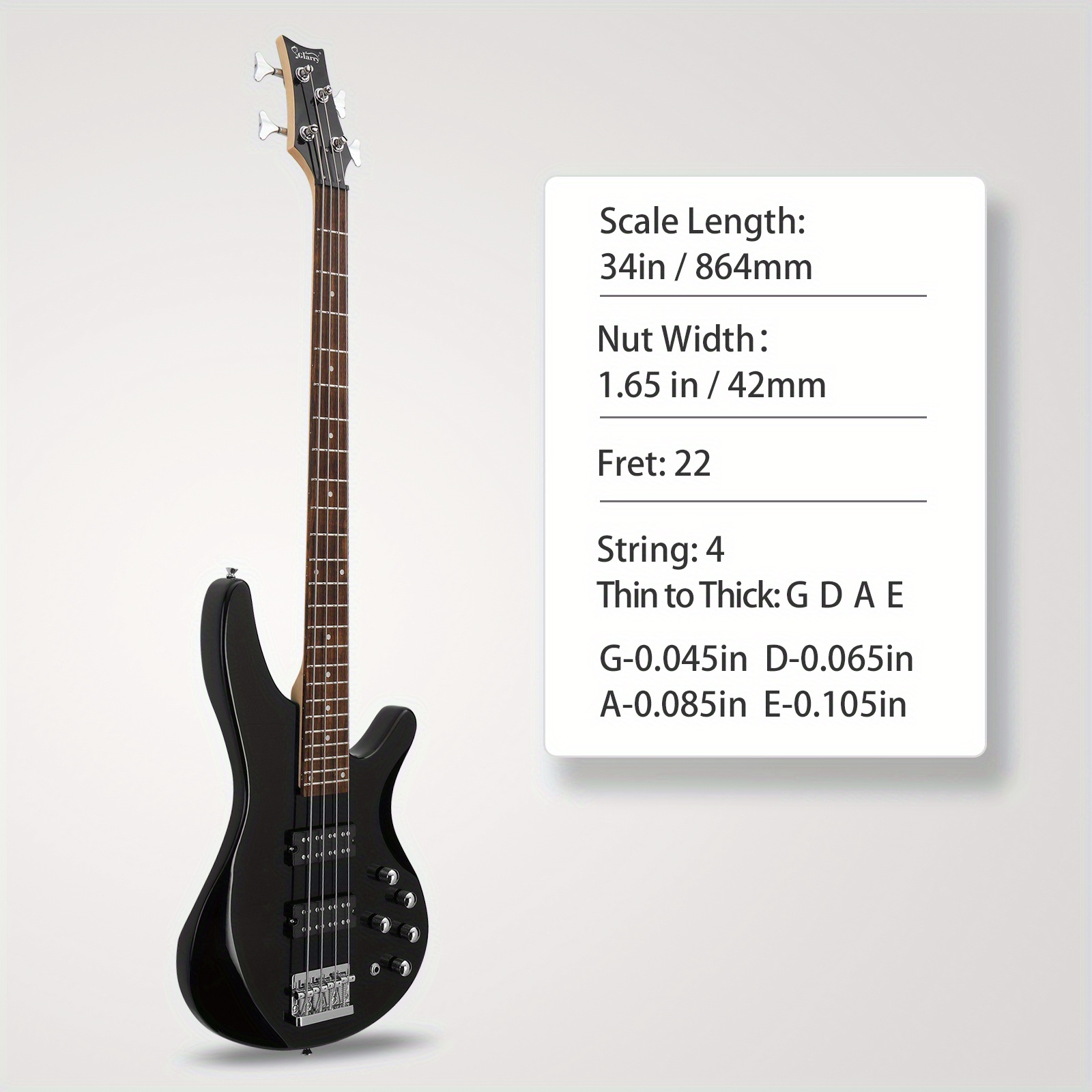 44 Inch GIB 4 String H-H Pickup Laurel Wood Fingerboard Electric... product image 4