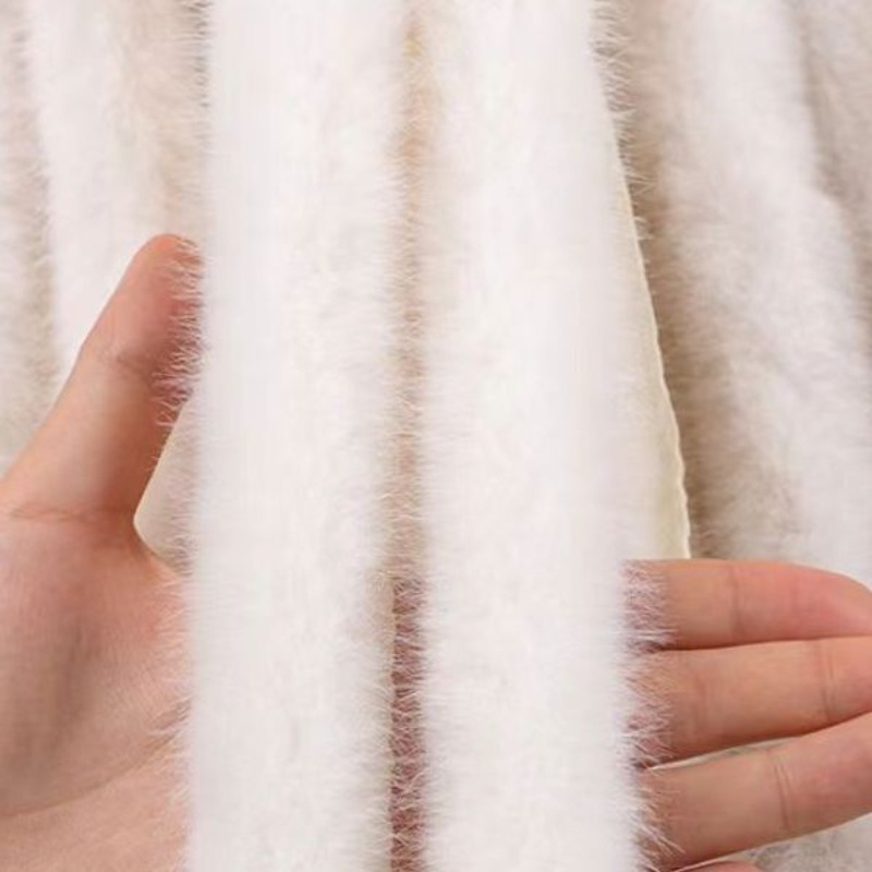 

1pc Garniture de fourrure synthétique blanche de luxe, 1m de long en peluche douce pour l'artisanat de bricolage, la couture et le - pour la décoration de Noël et les accessoires de vêtements