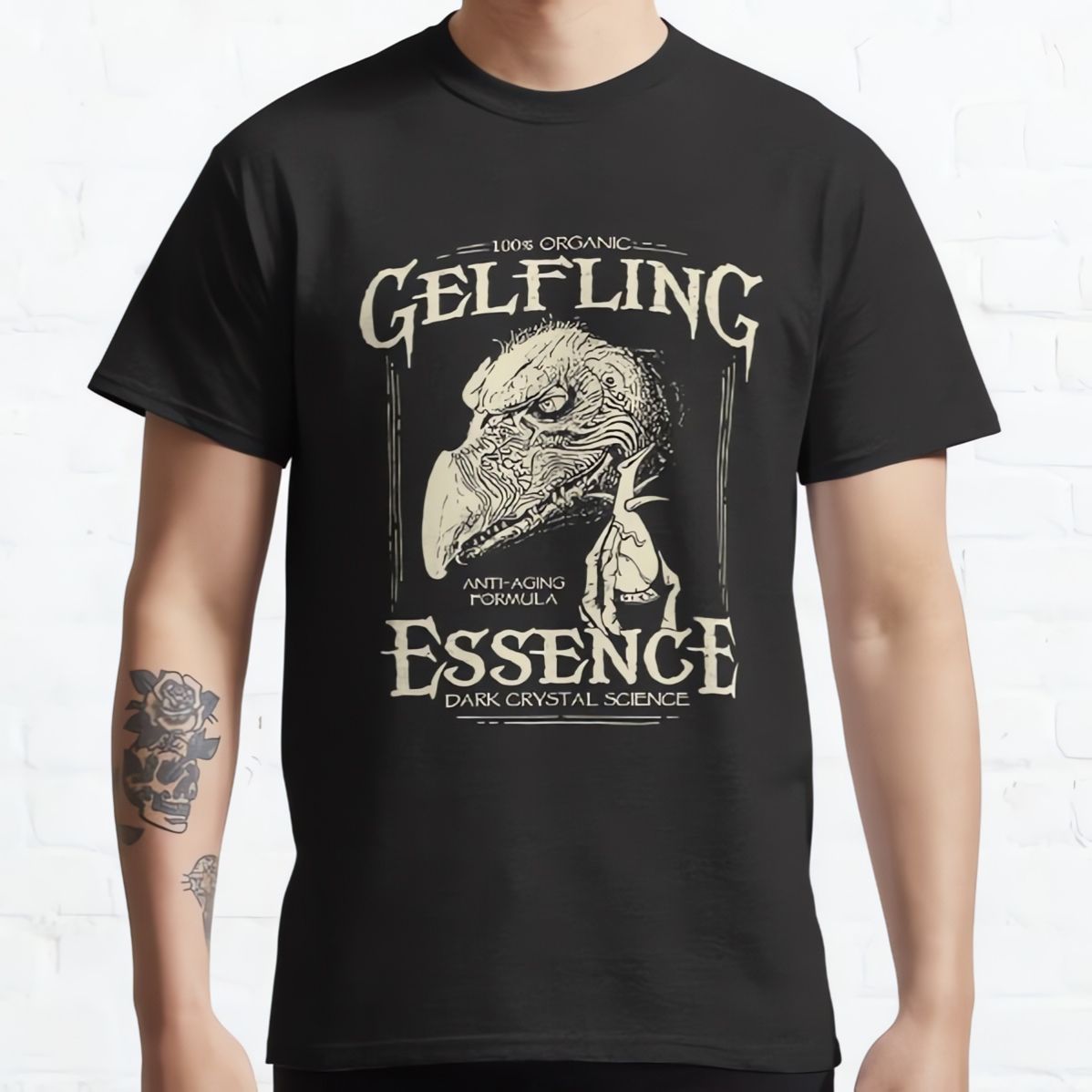 

Gelfling Essence Graphics The Fantasy Gift For Mens Womens Girls Classic T-shirt, Casual Unisex Short Sleeve Tee Tops, Youth & Adult Black T Shirt, Halloween Gift, Christmas Gift