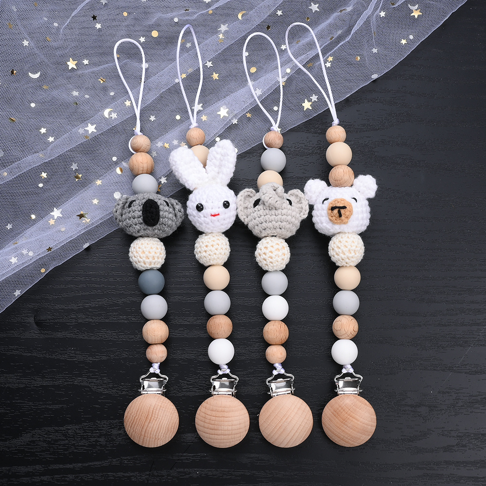 

[trending] 1pc Silicone Bead Crochet Rabbit & Elephant Charm With Clip - Handcrafted Decorative Lanyard Accessory