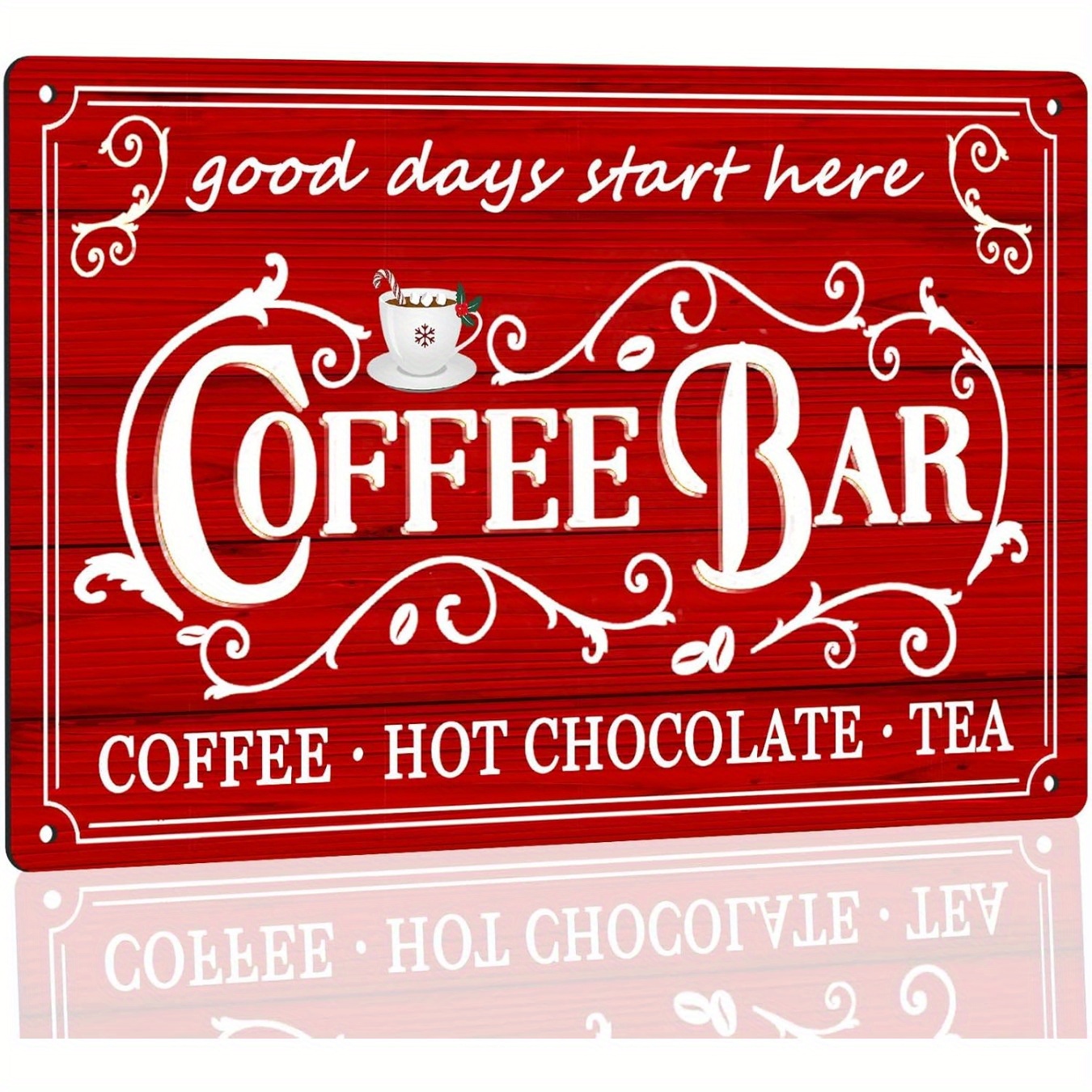 

2 Pack Bar Sign Kitchen Coffee Bar Wall Decor Christmas Coffee Metal Signs Accessories Hot Chocolate Tin Sign Home Decor Items Station Sign 12x16 Inch