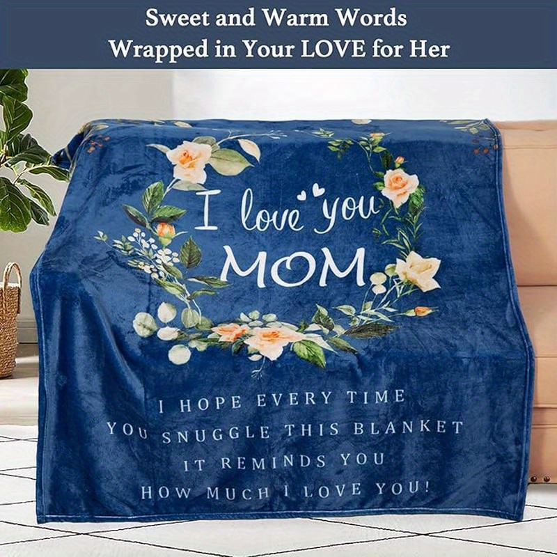 Floral Blue Throw Blanket for Mothers