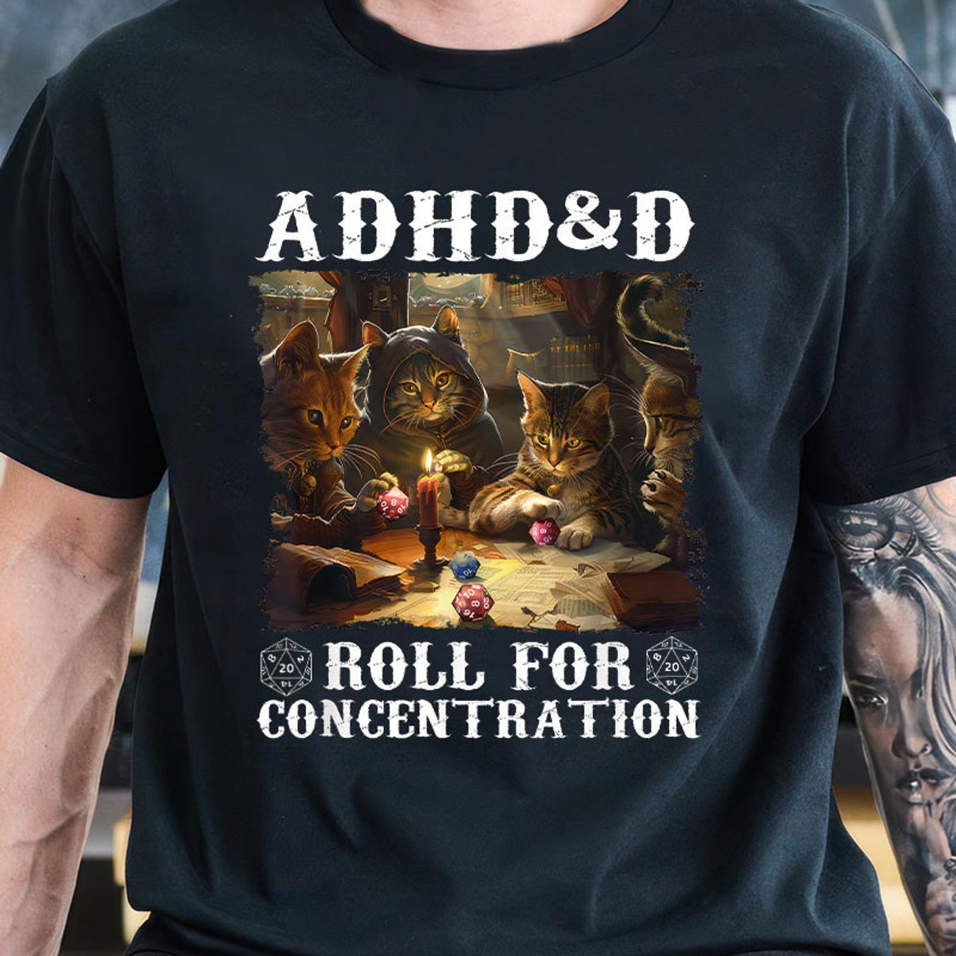 

Adhd&d Concentrated Men's Retro Game Cotton Printed T-shirt