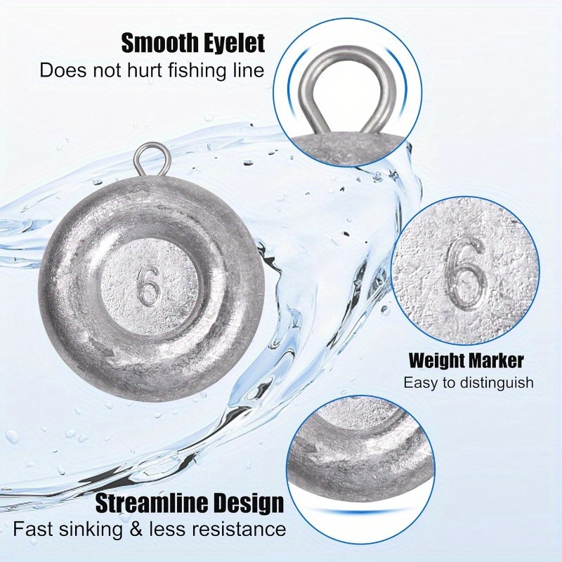 lead fishing sinkers flat disc weights saltwater surf Temu New