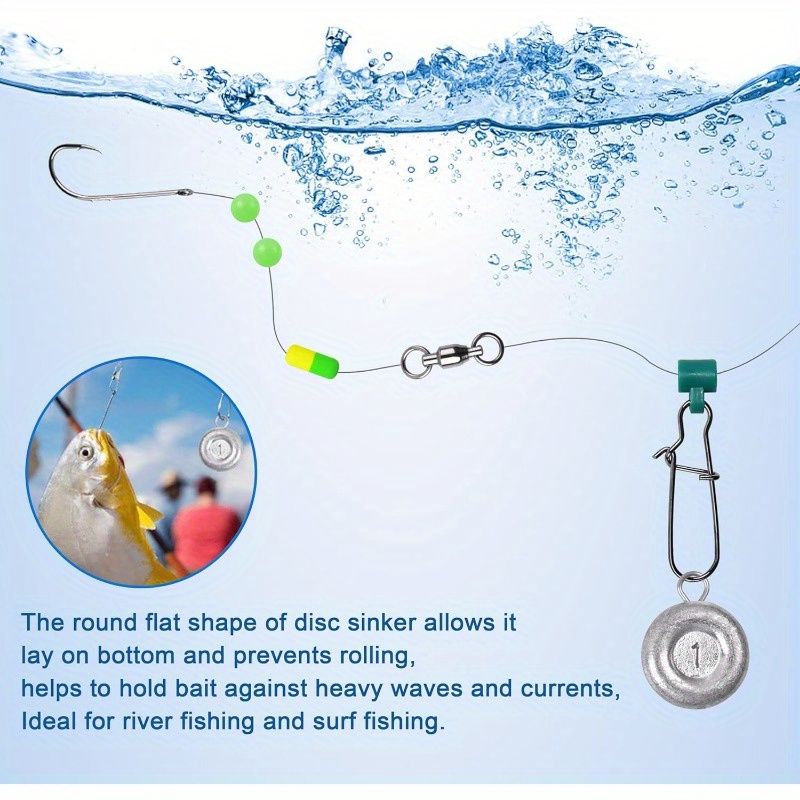 lead fishing sinkers flat disc weights saltwater surf Temu New