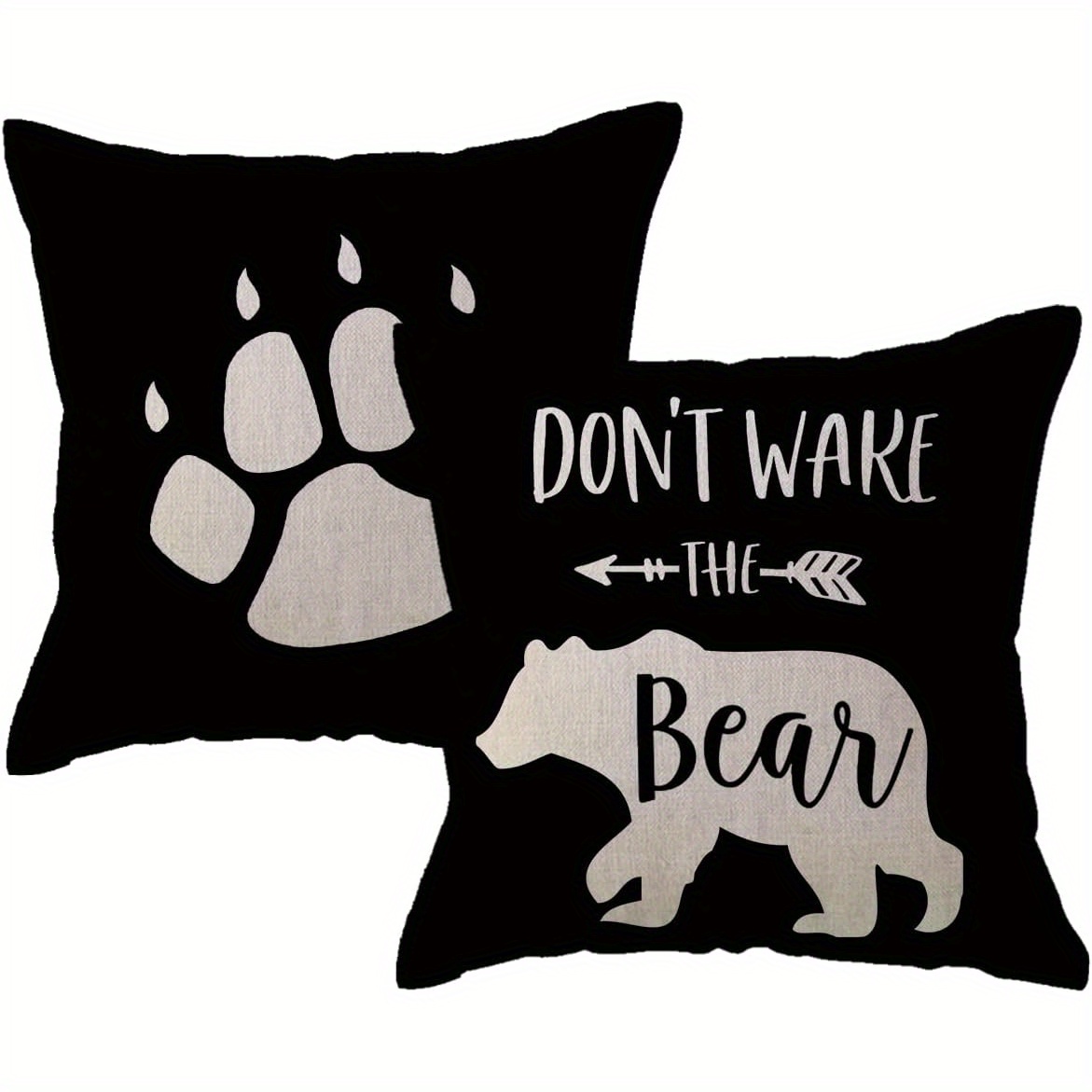 

Cozy 18x18 Inch Square Pillow Covers - Set Of 2 With Cute Bear Designs - Home Decor - Machine Washable - Zipper Closure - Suitable For All Room Types - Contemporary Style - Made Of Polyester Fabric