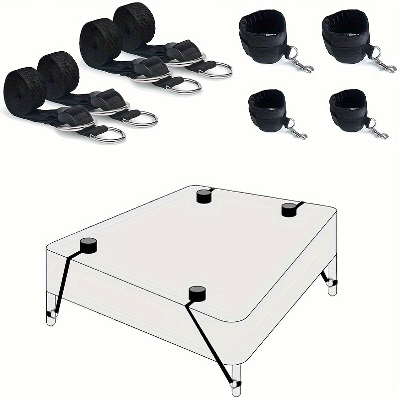 

Bed Restraint System Kit With Adjustable Straps And Buckles - And , Suitable For All Standard Beds - Black