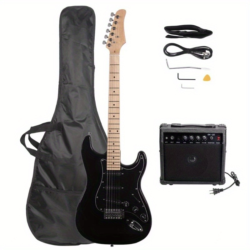 

Ubesgoo Beginners 39" Stylish Electric Guitar With Amplifier, Guitar Bag, Black