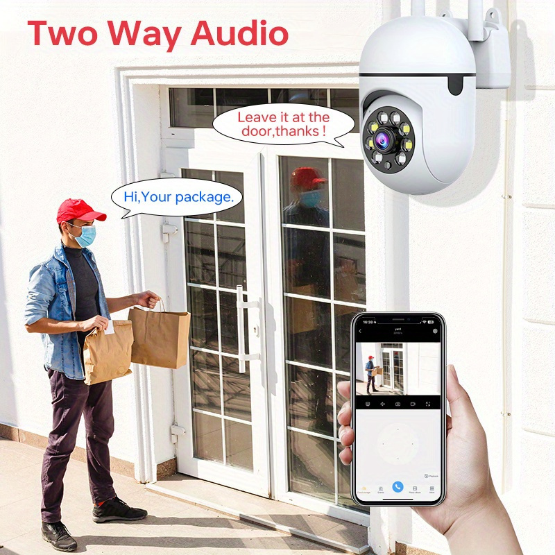 2.4G Wifi Network Camera, Suitable for Smart Home Security Video Monitoring, Supports Two-Way Audio, Motion Detection, Alarm Notification Push, 1080P. details 1