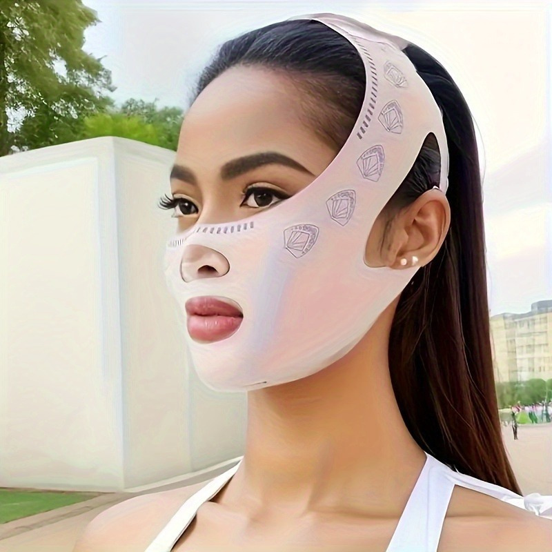 

Ultra-thin Breathable V- Mask For Women - Reusable , Unscented Facial Training Strap