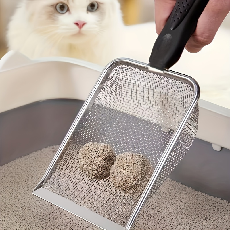 

Stainless Steel Cat Litter - Waste Shovel With Surface For Clumpy & Fine Litter, Efficient Filtering For Cat Litter Box