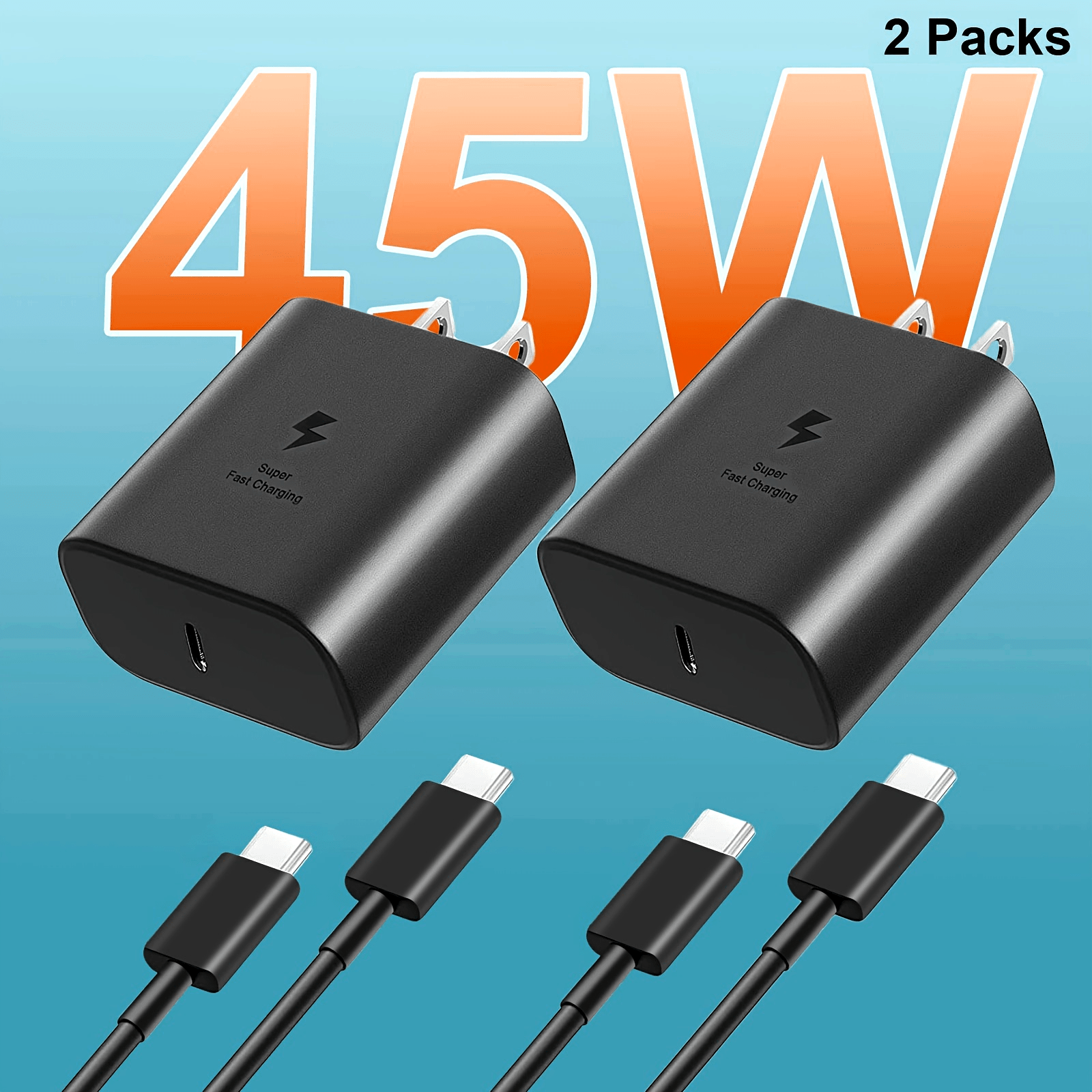 

Charger Usb-c Charger With 4ft Type 45w Charging Cable Cord Charger S23 Ultra/ S23/ S23+/ S22/ S22 Ultra/ S22+/ S21, Z Fold 5/ Z 5, S8/ S8+/ S7/ S7+