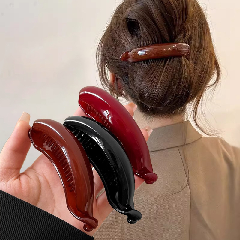 

1pc Elegant And Simple Ponytail Hairpin Retro Solid Color Twist Hairpin Fashionable Women's Hair Accessories Suitable For Daily Casual Wear