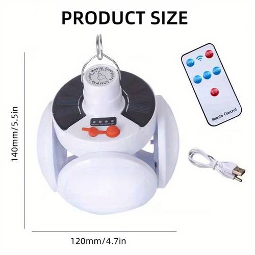 1 2pc led camping led tent solar lantern lights 5 working usb rechargeable foldable remote control portable light tent hanging flashlight outdoor fishing emergency courtyard garden