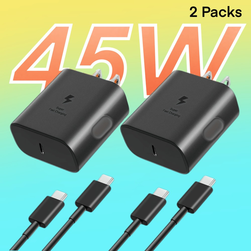 

2pcs Charger Usb-c Super Fast Charger With 4ft Type 45w Charging Cable Cord Charger Galaxy S23 Ultra/ S23/ S23+/ S22/ S22 Ultra/ S22+/ S21, Z Fold 5/ Z 5, S8/ S8+/ S7/ S7+,