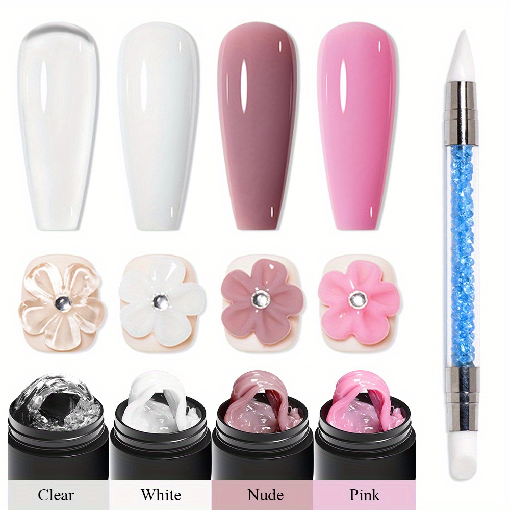 

Easy-to-use Nail Extension Gel Kit - Clear, Pink, Nude & For Long- And Carving, Solid, Hand