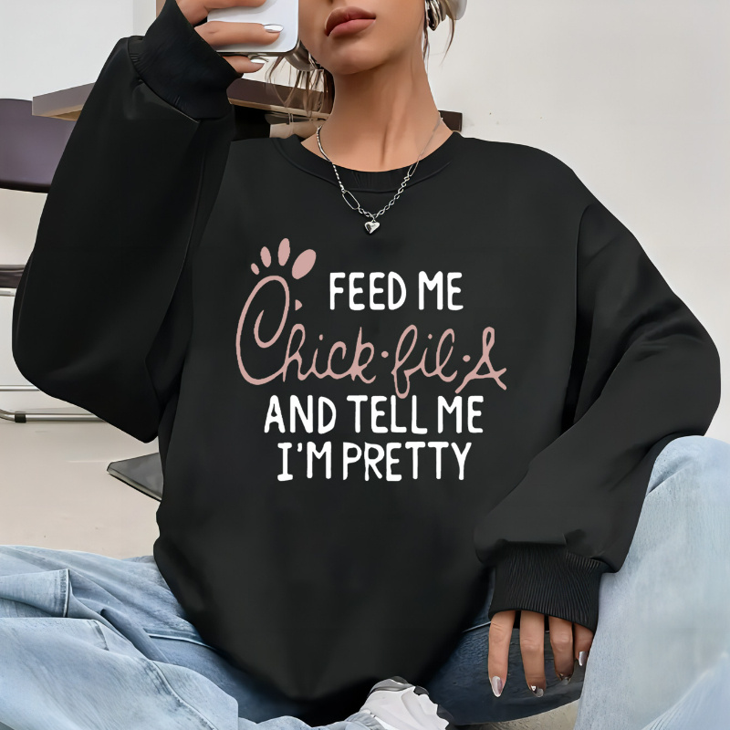 

Sweatshirt, Long Sleeve Sweatshirt For Fall & , Women's Clothing