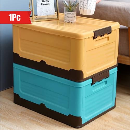 item picture 6 82 gallon large folding storage box with handle durable plastic multi purpose organizer for camping car trunk bedroom dorm picnic outdoor use storage bins for