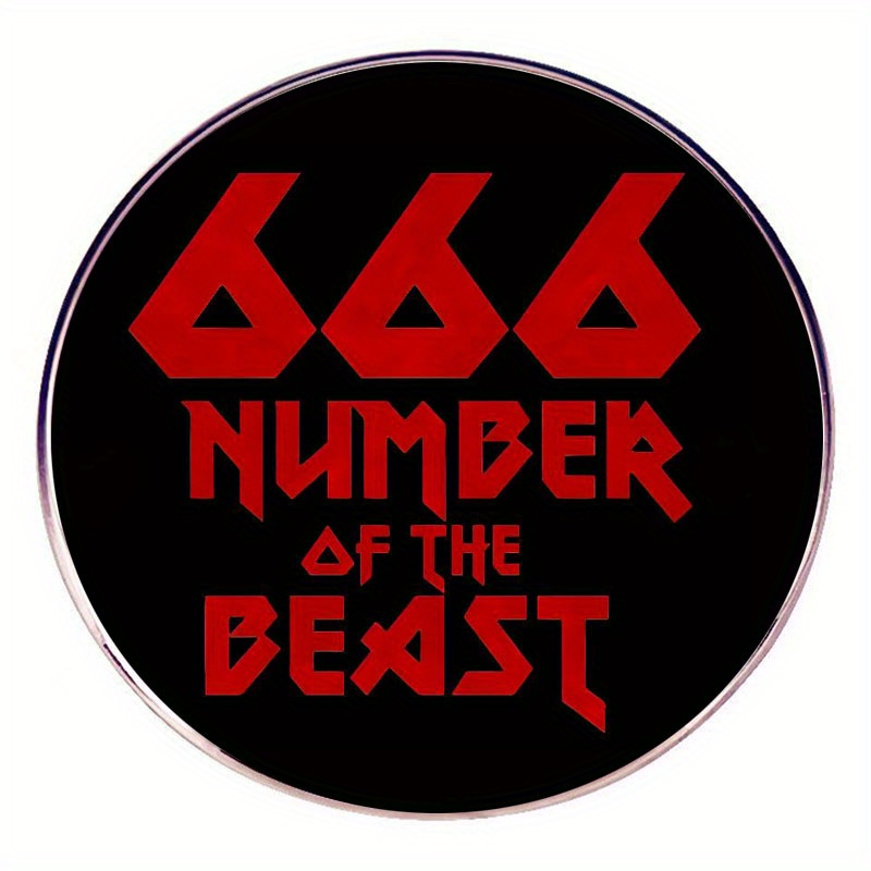 

Rock Style 666 Number Of The Brooch Pin - Album Enamel Lapel Badge, Alloy Construction, Unisex Fashion Accessory