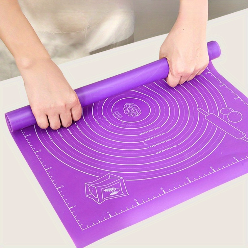 

1pc Extra Thick Silicone Baking Mat With Ruler - , Oven-safe, Dishwasher Safe, Bpa-free Dough Mat For Baking, Cookies, Bread | Food Contact Safe, Outdoor Use Compatible