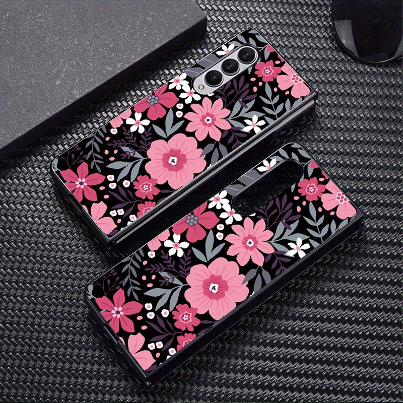 

Colorful Pink Bouquet Plants Phone Case Galaxy Fold5 Fold4 Fold3 Fold 6 5 4 3 Hard Pc Cover Black Solid Funda