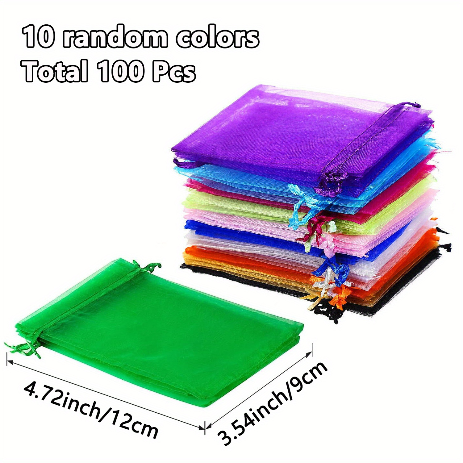 E-shop Geschenk für Sie/Ihn 100 Stück Organza Geschenktüten in 10 Farben, erhältlich in drei verschiedenen Größen. Diese gemischtfarbenen