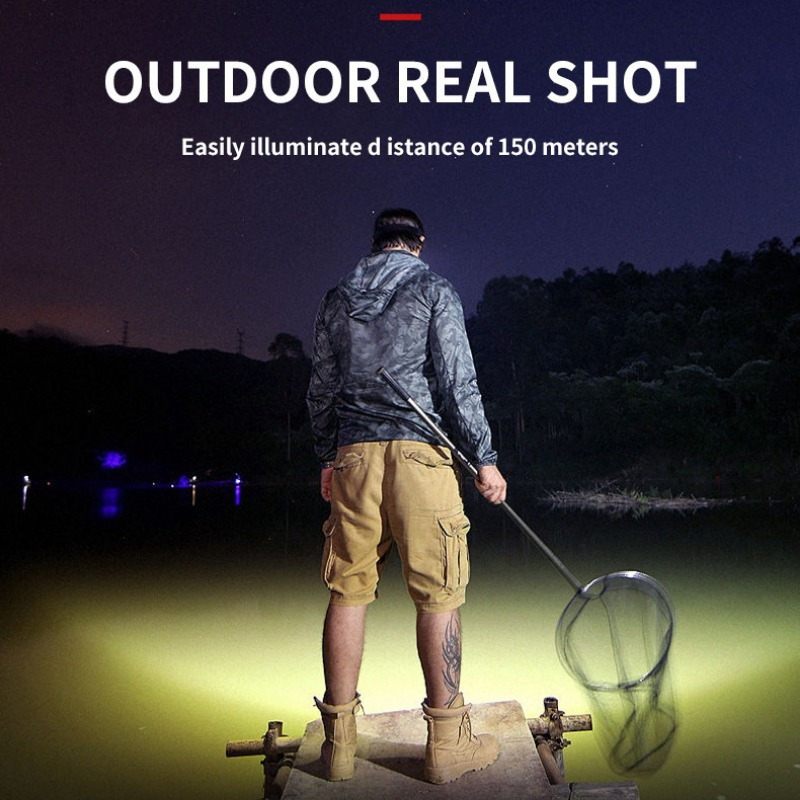 2-Pack Multifunctional 5-LED USB Rechargeable Headlamps with 4 Modes for Outdoor Running, Hunting, Hiking, Camping
