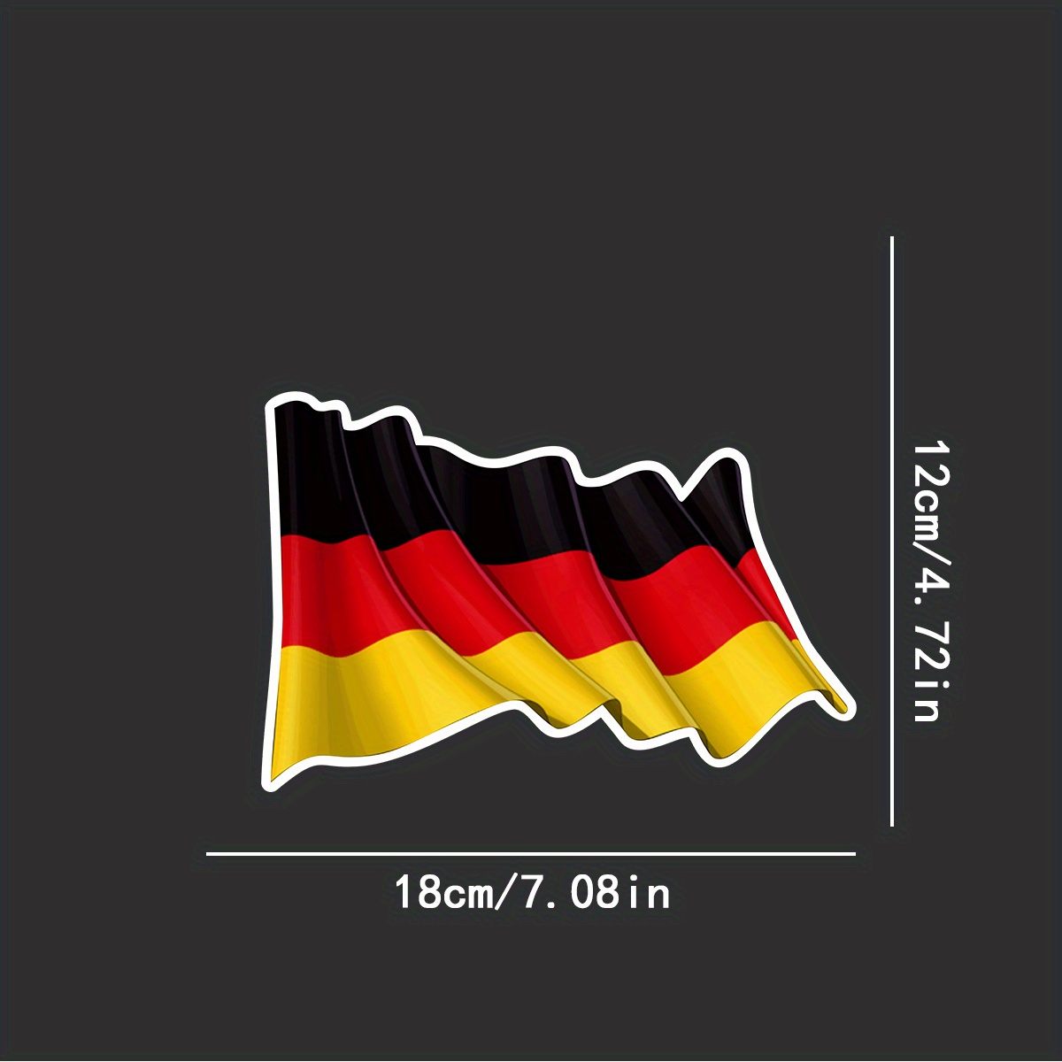 German Flags Flying Car Decals, Bumper Stickers, Waterproof, Uv Resistant, Matte Effect, Vinyl Stickers, For Notebooks, Helmets, Motorcycles, Toolboxes, Refrigerators, Scooters, Car Stickers