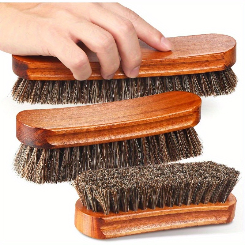 

Kit de Brosse à Chaussures en de Cheval 1pc pour Polissage et Nettoyage, Brosse de Soin pour Chaussures et Bottes en Similicuir et Gants de Nettoyage pour Chaussures