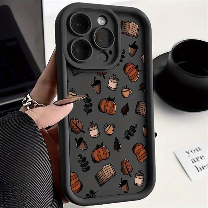 

Phone Case For Iphone 15 14 11 Pro Max 11pro 12pro 13pro 14pro 15pro Protective Silicone Soft Shockproof Cover Cute Pumpkin Cartoon